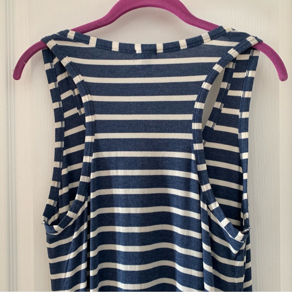 J. Crew modal and viscose blue and white striped maxi dress - Picture 7 of 7